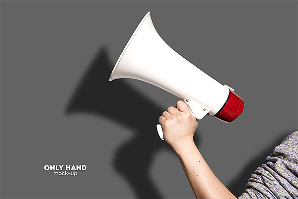 PSD 편집 편집이미지 손 남자 한손 그림자 한명 들기 손짓 신체부위 확성기 잡기 발표 알림 전단 합성 오리엔테이션 투쟁 목업 이미지편집 1 모션 사람 홍보물 파일형식