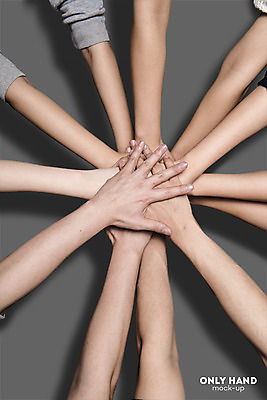 PSD 편집 편집이미지 손 협력 손짓 여러명 신체부위 파이팅 결과 전단 합성 손모으기 목업 이미지편집 다수 컨셉 모션 사람 홍보물 파일형식