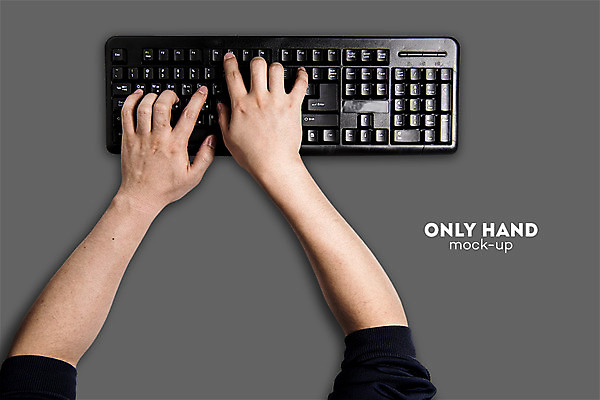 PSD 편집 편집이미지 손 남자 비즈니스 한명 손짓 신체부위 양손 타이핑 키보드 업무 검색 전단 합성 입력 목업 이미지편집 1 모션 사람 작업 홍보물 파일형식