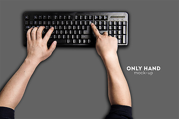 PSD 편집 편집이미지 손 남자 비즈니스 한명 손짓 신체부위 양손 타이핑 키보드 업무 검색 전단 합성 입력 목업 이미지편집 1 모션 사람 작업 홍보물 파일형식