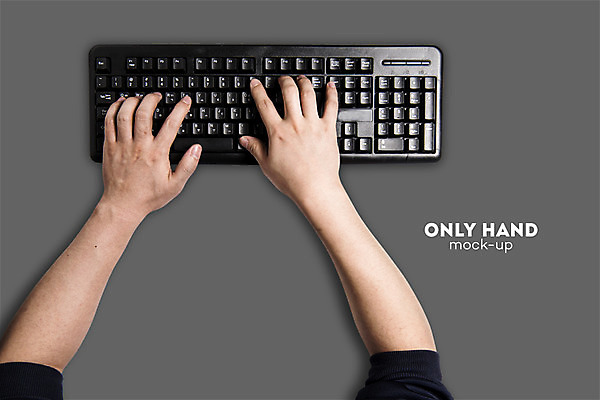 PSD 편집 편집이미지 손 남자 비즈니스 한명 손짓 신체부위 양손 타이핑 키보드 업무 검색 전단 합성 입력 목업 이미지편집 1 모션 사람 작업 홍보물 파일형식