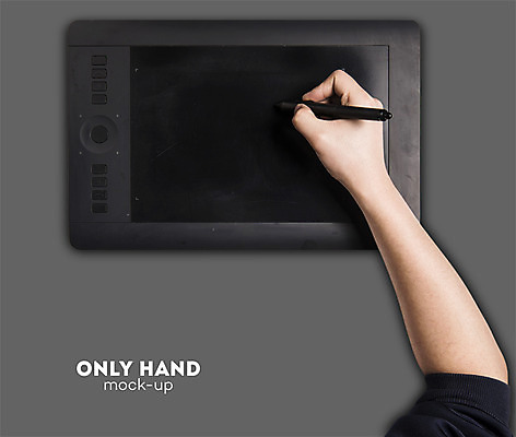 PSD 편집 편집이미지 손 디자인 남자 한손 한명 손짓 신체부위 태블릿 그리기 디자이너 그림 전단 합성 목업 이미지편집 직업 1 모션 사람 전자제품 스마트기기 홍보물 파일형식