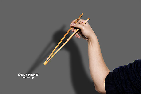 PSD 편집 편집이미지 손 남자 젓가락 주방용품 한손 그림자 한명 들기 손짓 신체부위 식당 전단 합성 목업 킨포크 이미지편집 1 생활용품 모션 수저 사람 상점 홍보물 파일형식