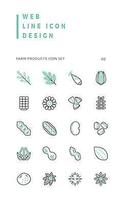 아이콘 잎 해바라기 콩 곡류 감자 옥수수 사람없음 농작물 세트 라인아이콘 완두콩 고구마 보리 땅콩 2D아이콘 AI파일 식물 꽃 농업 채소 뿌리채소 견과류 파일형식 벡터
