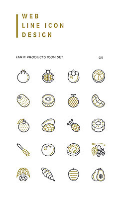 아이콘 열매 과일 키위 사람없음 농작물 세트 멜론 라인아이콘 파인애플 열대과일 블루베리 석류 망고 파 한라봉 연근 리치 산수유 파파야 2D아이콘 AI파일 식물 꽃 농업 채소 파일형식 벡터