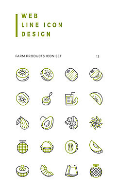 아이콘 과일 키위 사람없음 농작물 세트 주스 멜론 라인아이콘 아보카도 2D아이콘 AI파일 음료 농업 파일형식 벡터