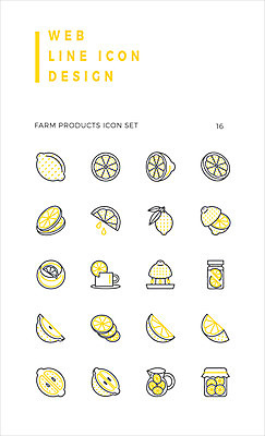 아이콘 과일 주전자 유리병 사람없음 농작물 세트 주스 차 레몬 라인아이콘 2D아이콘 AI파일 음료 농업 주방용품 병_용기 파일형식 벡터