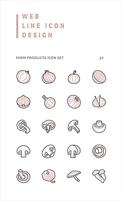 아이콘 양파 사람없음 농작물 세트 버섯 라인아이콘 2D아이콘 AI파일 농업 채소 파일형식 벡터