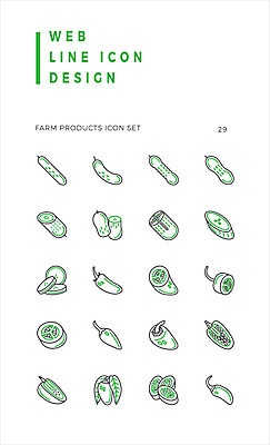 아이콘 고추 오이 사람없음 농작물 세트 라인아이콘 할라피뇨 2D아이콘 AI파일 농업 채소 파일형식 벡터