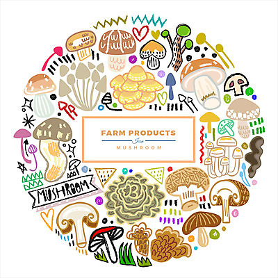 나무 리본 일러스트 사람없음 농작물 버섯 국내일러스트 AI파일 식물 농업 파일형식 벡터