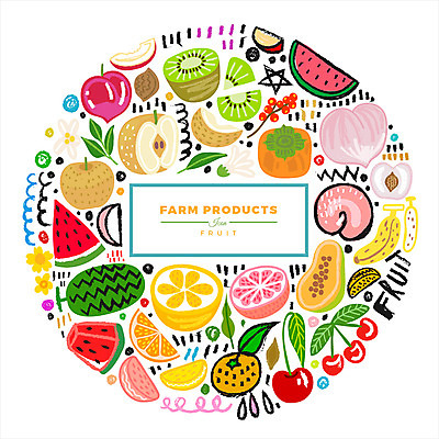 꽃 과일 일러스트 귤 수박 바나나 키위 감 사람없음 농작물 배 앵두 체리 레몬 자몽 복숭아 자두 파파야 국내일러스트 AI파일 식물 열매 농업 열대과일 파일형식 벡터