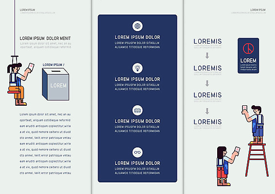 템플릿 표지디자인 북디자인 출판디자인 여자 남자 내지 리플렛 북커버 3단접지 사다리 팜플렛 세명 투표 선거 투표용지 투표함 이미지템플릿 AI파일 사람 도구 민주주의 파일형식 벡터