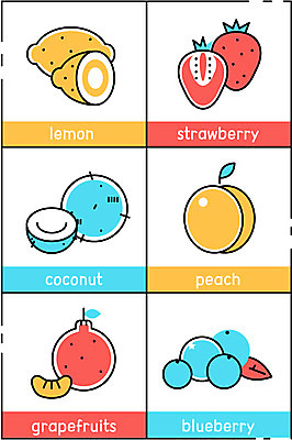 과일 일러스트 딸기 사람없음 세트 레몬 자몽 블루베리 복숭아 코코넛 국내일러스트 AI파일 파일형식 벡터