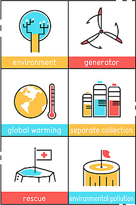 일러스트 사람없음 세트 자연보호 환경 발전기 환경오염 오염 구출 온도계 분리수거 지구온난화 국내일러스트 AI파일 컨셉 자연 발전소 도움 보호 기후변화 파일형식 벡터