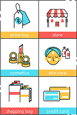 일러스트 사람없음 쇼핑 세트 쇼핑백 꼬리표 상점 화장품 신용카드 가격 스킨케어 국내일러스트 AI파일 가방 금융 뷰티 라벨 파일형식 벡터