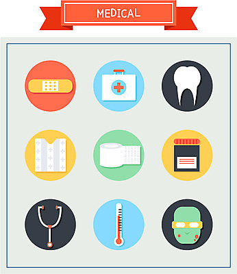일러스트 의학 청진기 사람없음 세트 반창고 수술 치아 구급상자 약병 온도계 체온계 붕대 환자복 수은체온계 국내일러스트 AI파일 옷 의료기기 치료 약 환자 의료용품 소화기관 병_담는 파일형식 벡터