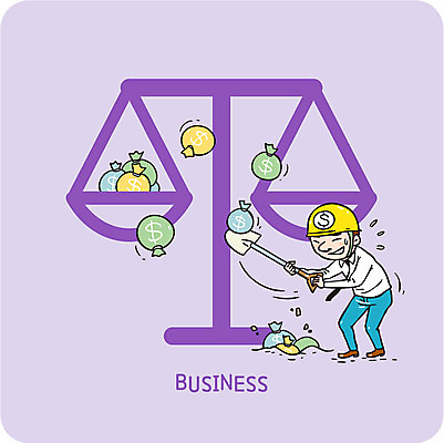 남자 일러스트 비즈니스 한명 성인 달러 비즈니스맨 화폐기호 돈자루 안전모 양팔저울 땅파기 삽질 볼드라인 국내일러스트 AI파일 1 기호 돈 저울 사람 직장인 헬멧 안전장비 화폐 라인아이콘 파일형식 벡터