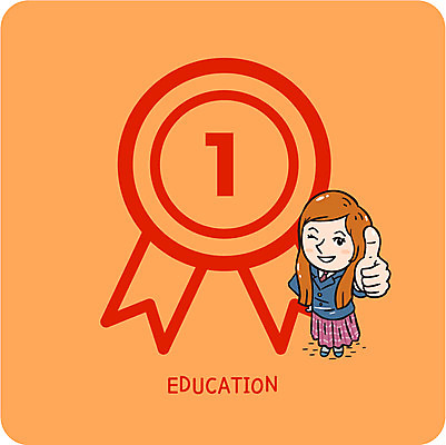 1 여학생 여자 교육 일러스트 청소년 한명 숫자 라벨 최고 상패 추천 볼드라인 국내일러스트 AI파일 문자 학생 프레임 사람 상_우승 라인아이콘 파일형식 벡터