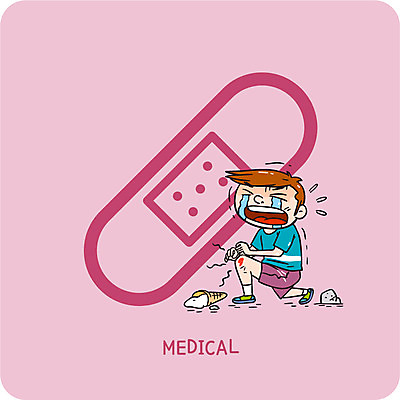 남자 어린이 일러스트 의학 한명 고통 반창고 상처 눈물 넘어짐 볼드라인 국내일러스트 AI파일 1 감정 모션 사람 의료용품 라인아이콘 파일형식 벡터