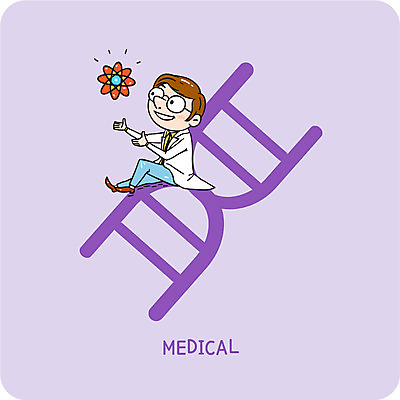 남자 일러스트 의학 세포 한명 성인 의사 DNA 생명공학 볼드라인 국내일러스트 AI파일 1 사람 의료진 라인아이콘 파일형식 벡터