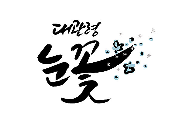 PSD 일러스트 캘리그라피 눈꽃 글자캘리그라피 한글 사람없음 축제 대관령 대관령눈꽃축제 지역축제 대한민국축제 국내일러스트 문자 눈_날씨 강원도 파일형식