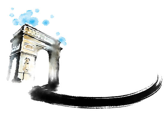 PSD 일러스트 캘리그라피 붓터치 사람없음 프랑스 개선문 국내일러스트 유럽 파일형식