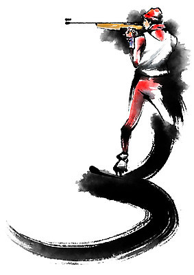 전신 PSD 남자 포즈 일러스트 캘리그라피 붓터치 겨울스포츠 운동선수 동계올림픽 한명 사람없음 바이애슬론 바이애슬론선수 국내일러스트 1 스포츠 올림픽 사람 파일형식