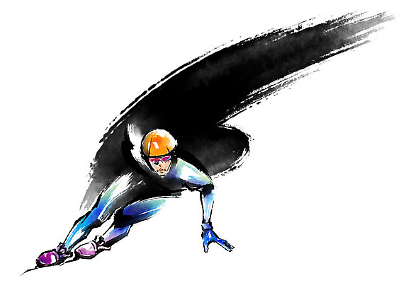 전신 PSD 포즈 일러스트 캘리그라피 붓터치 겨울스포츠 운동선수 동계올림픽 한명 성인 스피드스케이팅 쇼트트랙 쇼트트랙선수 국내일러스트 1 스포츠 올림픽 사람 스케이팅 파일형식