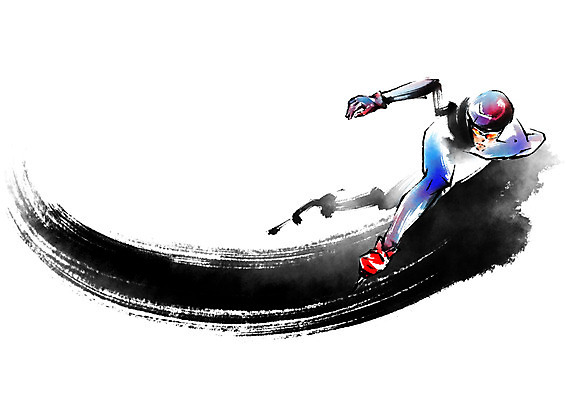 전신 PSD 포즈 일러스트 캘리그라피 붓터치 겨울스포츠 운동선수 동계올림픽 한명 성인 스피드스케이팅 국내일러스트 1 스포츠 올림픽 사람 스케이팅 파일형식