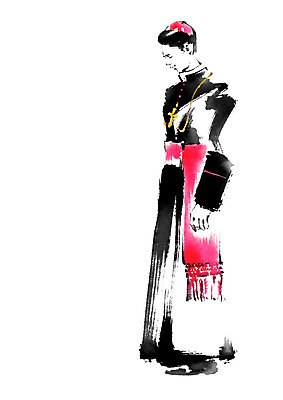 전신 PSD 남자 일러스트 캘리그라피 붓터치 한명 서기 성인 천주교 신부님 국내일러스트 1 종교 모션 사람 파일형식