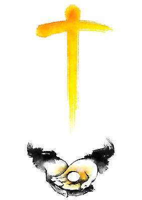 PSD 손 십자가 일러스트 캘리그라피 붓터치 들기 신체부위 천주교 성찬전병 세례 국내일러스트 종교 모션 사람 파일형식