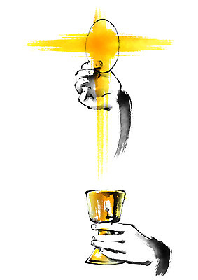 PSD 손 십자가 일러스트 캘리그라피 붓터치 들기 신체부위 천주교 성찬전병 세례 국내일러스트 종교 모션 사람 파일형식