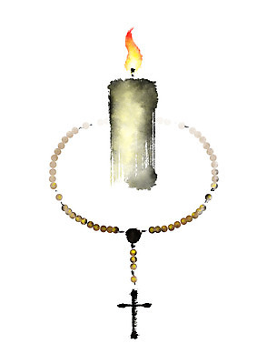 PSD 십자가 일러스트 캘리그라피 촛불 붓터치 사람없음 천주교 십자가목걸이 국내일러스트 종교 목걸이 초 파일형식