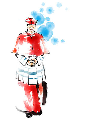 전신 PSD 남자 일러스트 캘리그라피 붓터치 한명 성인 천주교 신부님 국내일러스트 1 종교 사람 파일형식