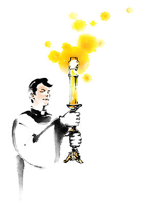 PSD 남자 일러스트 캘리그라피 붓터치 한명 들기 상반신 성인 천주교 신부님 국내일러스트 1 종교 모션 사람 파일형식