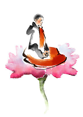 PSD 남자 불교 일러스트 캘리그라피 붓터치 연꽃 한명 앉기 성인 승려 국내일러스트 1 꽃 종교 모션 사람 성직자 파일형식