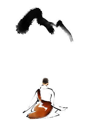 PSD 남자 불교 일러스트 캘리그라피 붓터치 산 한명 성인 승려 국내일러스트 1 종교 사람 성직자 파일형식