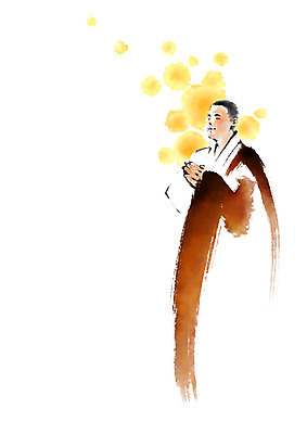 PSD 남자 불교 일러스트 캘리그라피 붓터치 한명 성인 승려 합장 국내일러스트 1 종교 사람 손짓 성직자 파일형식