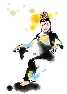 PSD 여자 불교 일러스트 캘리그라피 붓터치 한명 성인 국내일러스트 1 종교 사람 파일형식