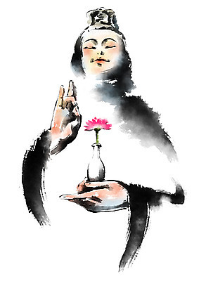 PSD 불교 일러스트 캘리그라피 붓터치 연꽃 사람없음 부처 국내일러스트 꽃 종교 파일형식