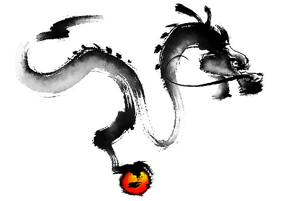 PSD 일러스트 캘리그라피 붓터치 사람없음 용 여의주 국내일러스트 파일형식