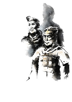 PSD 일러스트 캘리그라피 붓터치 사람없음 중국 병마용갱 국내일러스트 아시아 파일형식