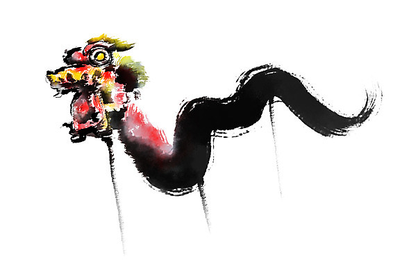 PSD 일러스트 캘리그라피 붓터치 사람없음 모형 중국 용 국내일러스트 아시아 파일형식