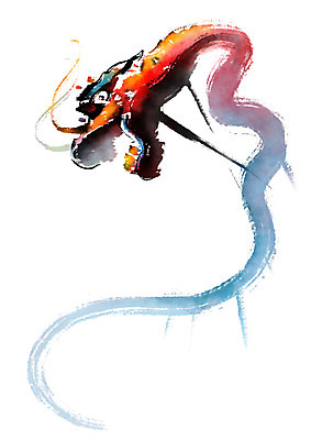 PSD 일러스트 캘리그라피 붓터치 사람없음 모형 중국 용 국내일러스트 아시아 파일형식