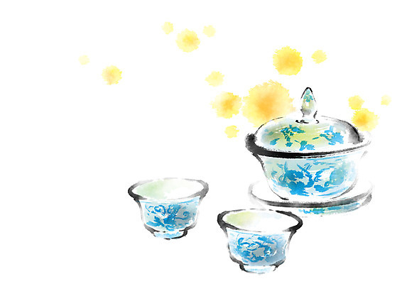 PSD 일러스트 캘리그라피 붓터치 사람없음 찻잔 국내일러스트 잔 파일형식