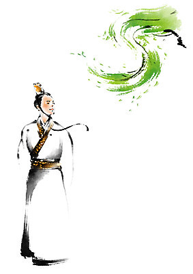 전신 PSD 남자 일러스트 캘리그라피 붓터치 한명 중국인 국내일러스트 외국인 1 사람 동양인 파일형식