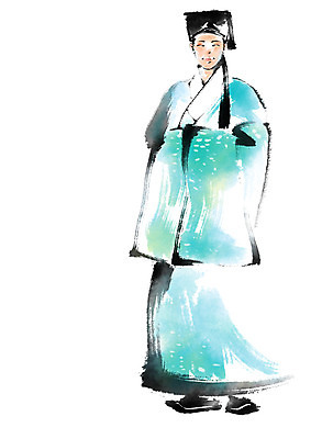 PSD 남자 일러스트 캘리그라피 붓터치 한명 성인 중국인 국내일러스트 외국인 1 사람 동양인 파일형식