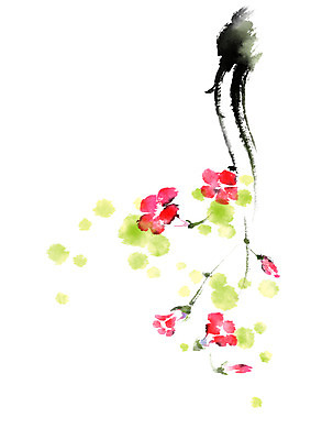 PSD 식물 꽃 일러스트 캘리그라피 붓터치 사람없음 국내일러스트 파일형식