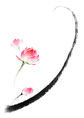 PSD 식물 꽃 일러스트 캘리그라피 붓터치 연꽃 사람없음 국내일러스트 파일형식