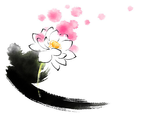 PSD 식물 꽃 일러스트 캘리그라피 붓터치 연꽃 사람없음 국내일러스트 파일형식